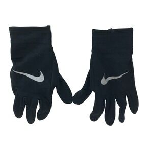 Nike Dri-FIT Running Gloves Black Reflective Swoosh Grip Touchscreen L/XL
